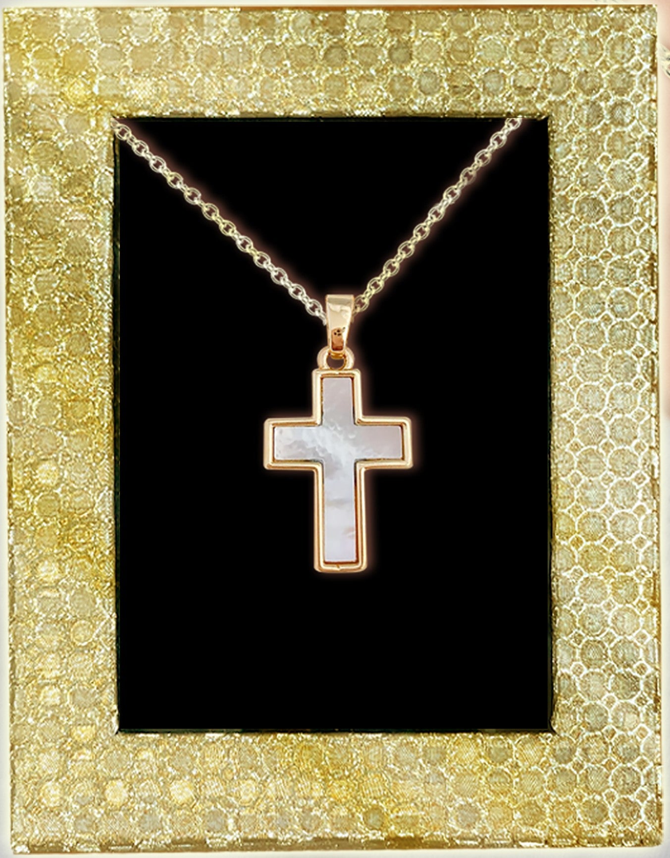 Gold Opal Cross