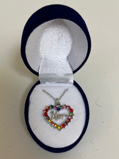 Mom Heart Velvet Boxed Necklace