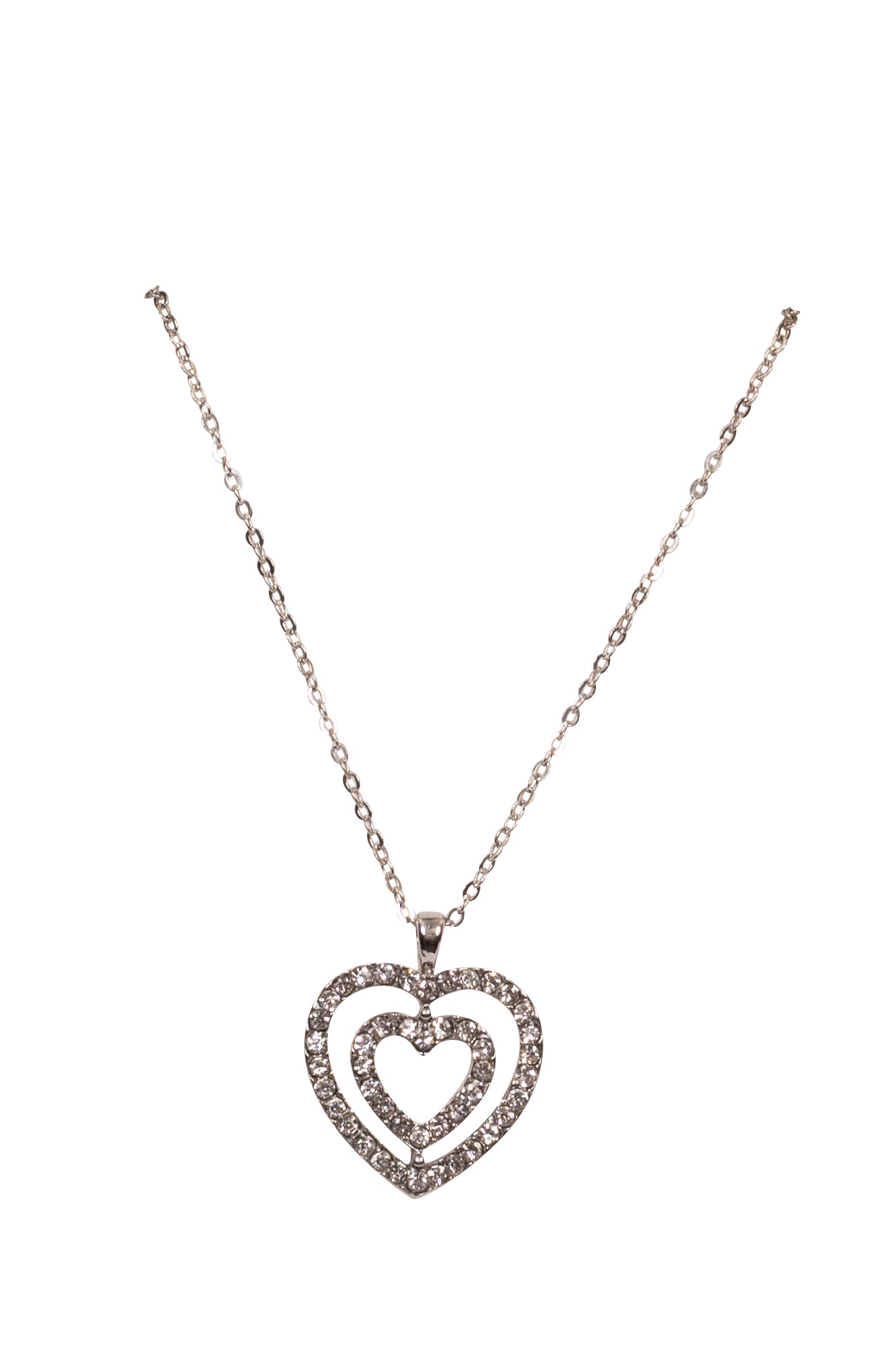 Double Diamond Heart Necklace