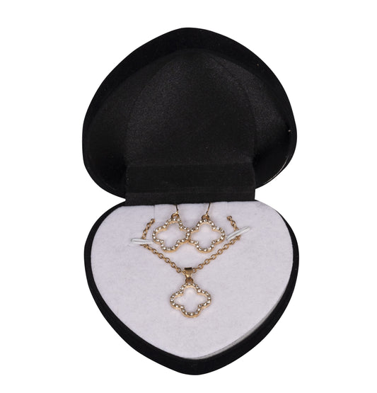 Designer Necklace/Earrings Set Heart Box
