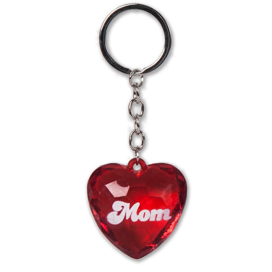 Mom Crystal Heart Keychain