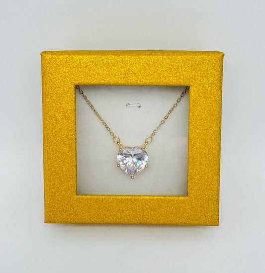 Crystal Heart Necklace Boxed