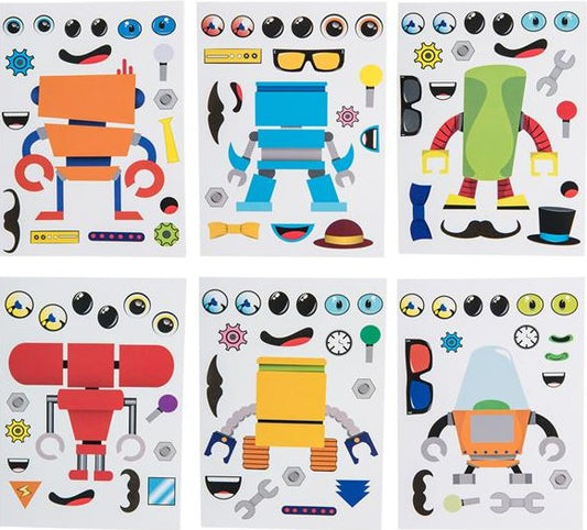 Stickers, Robot - 12 Pk