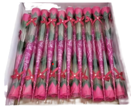 Long Stem Pink Rose Soap