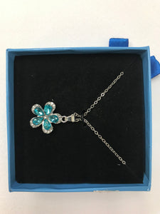 Flower Necklace Aqua Center