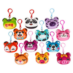 Animal Squish Keychains 3"- 12 Pk