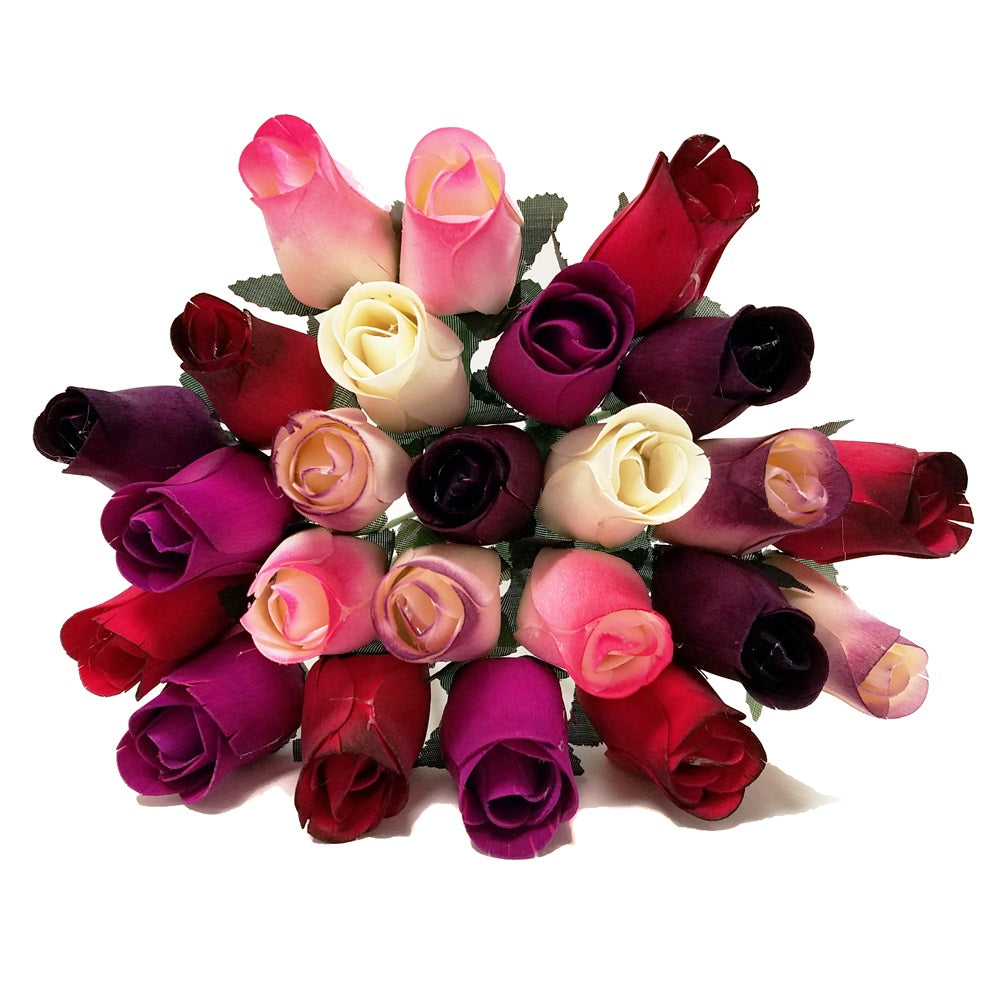 Rose Bouquet, Berry Wooden- 24 pcs