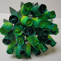 Rose Bouquet, Green with Envy Wooden - 24 pcs