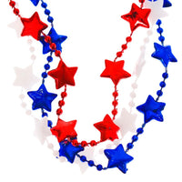 Bead Necklace, Patriotic Stars -60 pk