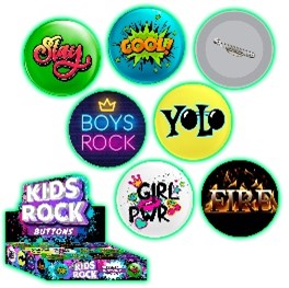 Kids Rock badges (Set of 12) - Shop ZoomBee - The One-Stop Holiday Shop