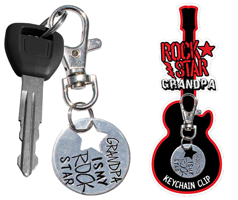 Grandpa Rock Star Keychain - Shop ZoomBee - The One-Stop Holiday Shop