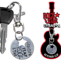 Grandpa Rock Star Keychain