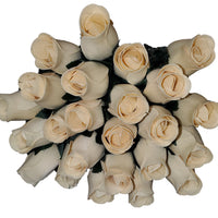 Rose Utility Bouquet,  Ivory / White #27 - 24 pcs